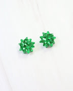 Let's Wrap Large Bow Stud Earring - Green - KJ Clothier