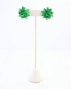 Let's Wrap Large Bow Stud Earring - Green - KJ Clothier