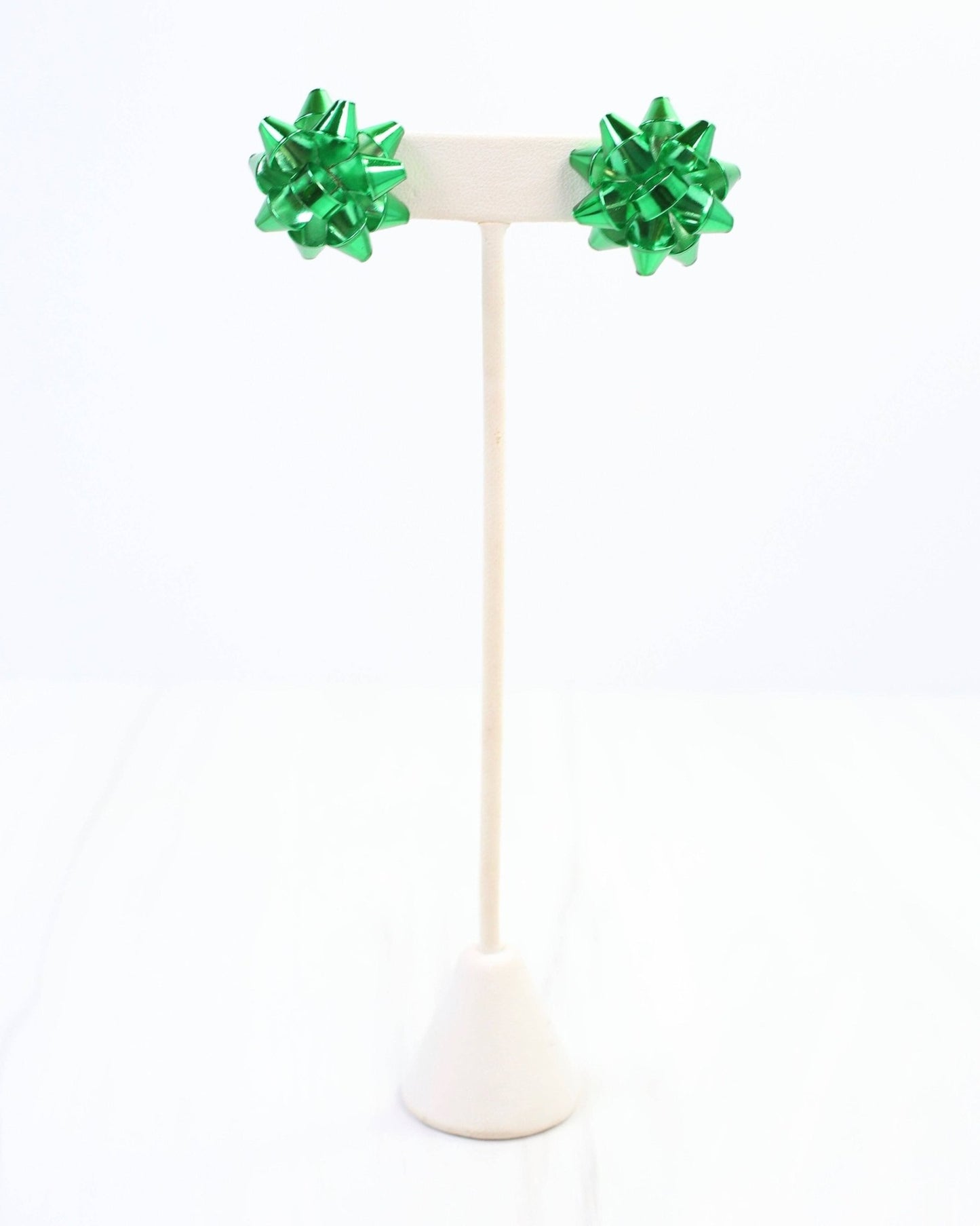Let's Wrap Large Bow Stud Earring - Green - KJ Clothier