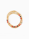 Lidia Beaded Bracelet Set of 3 - Red & Black