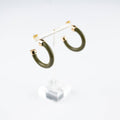 Lightweight Hypoallergenic Small Hoop Earrings - Olive - KJ Clothier