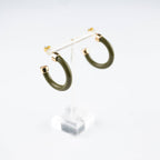 Lightweight Hypoallergenic Small Hoop Earrings - Olive - KJ Clothier