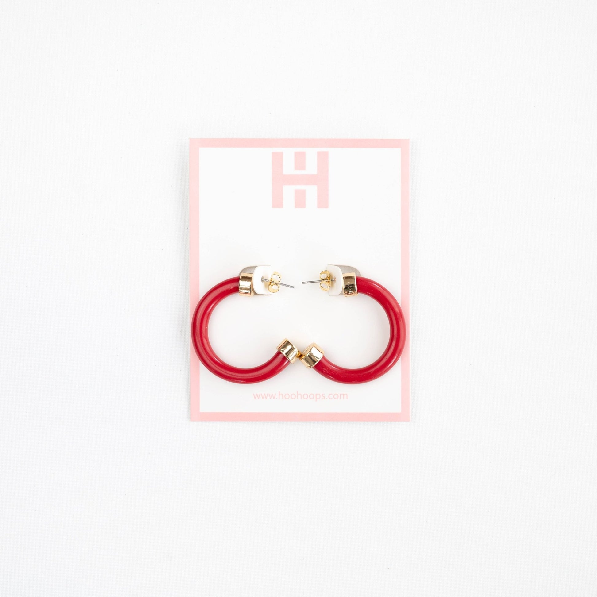 Lightweight Hypoallergenic Small Hoop Earrings - Red - KJ Clothier
