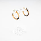 Lightweight Hypoallergenic Small Hoop Earrings - Tortoise Shell - KJ Clothier