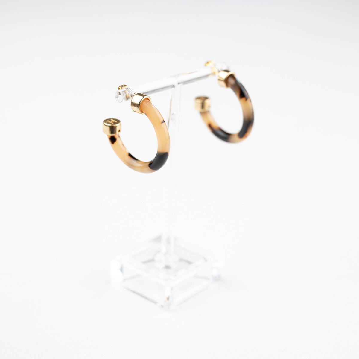 Lightweight Hypoallergenic Small Hoop Earrings - Tortoise Shell - KJ Clothier