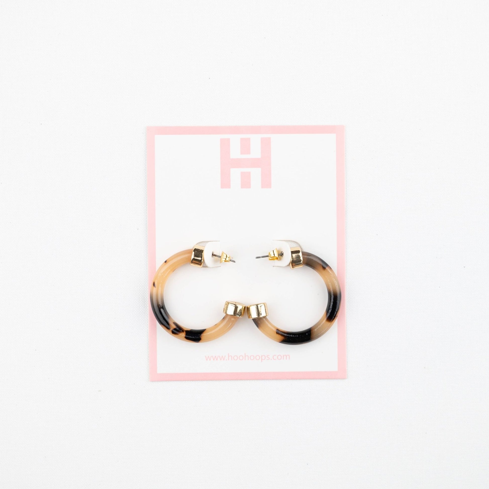 Lightweight Hypoallergenic Small Hoop Earrings - Tortoise Shell - KJ Clothier