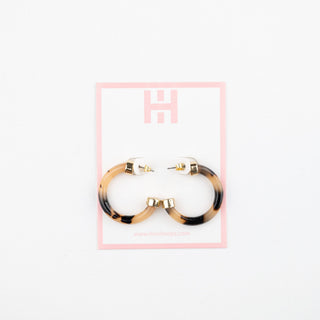 Lightweight Hypoallergenic Small Hoop Earrings - Tortoise Shell - KJ Clothier