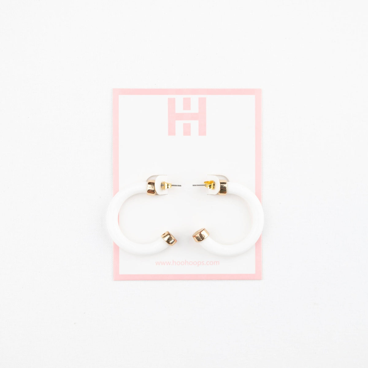 Lightweight Hypoallergenic Small Hoop Earrings - White - KJ Clothier