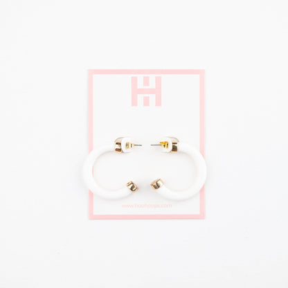 Lightweight Hypoallergenic Small Hoop Earrings - White - KJ Clothier