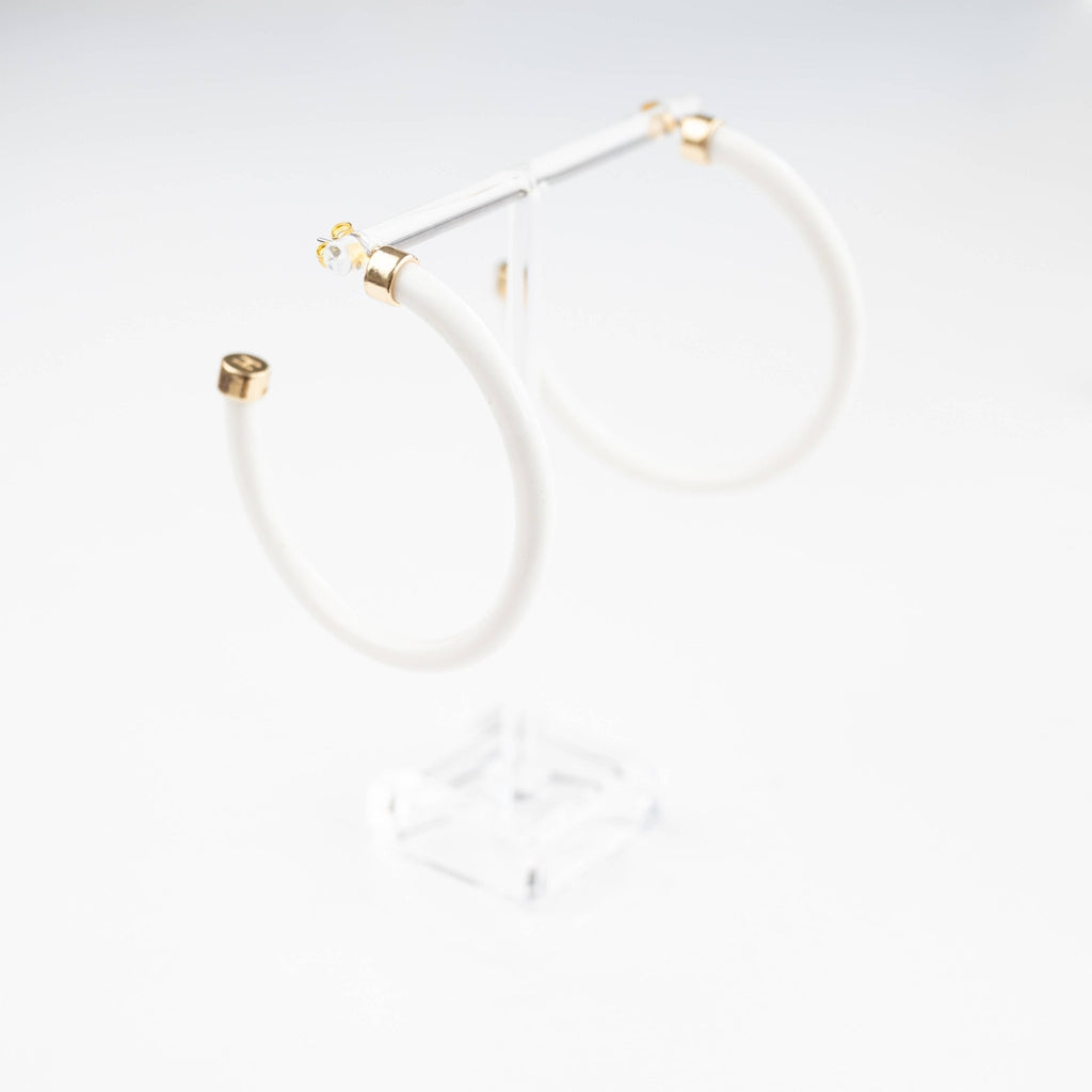 Lightweight Large Hoop Earrings - White - KJ Clothier