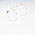 Lightweight Large Hoop Earrings - White - KJ Clothier