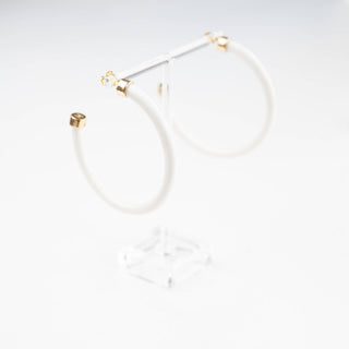 Lightweight Large Hoop Earrings - White - KJ Clothier