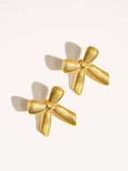 Lillian 18K Gold Non - Tarnish Bow Stud & Ring: Yellow Gold / Ring - KJ Clothier