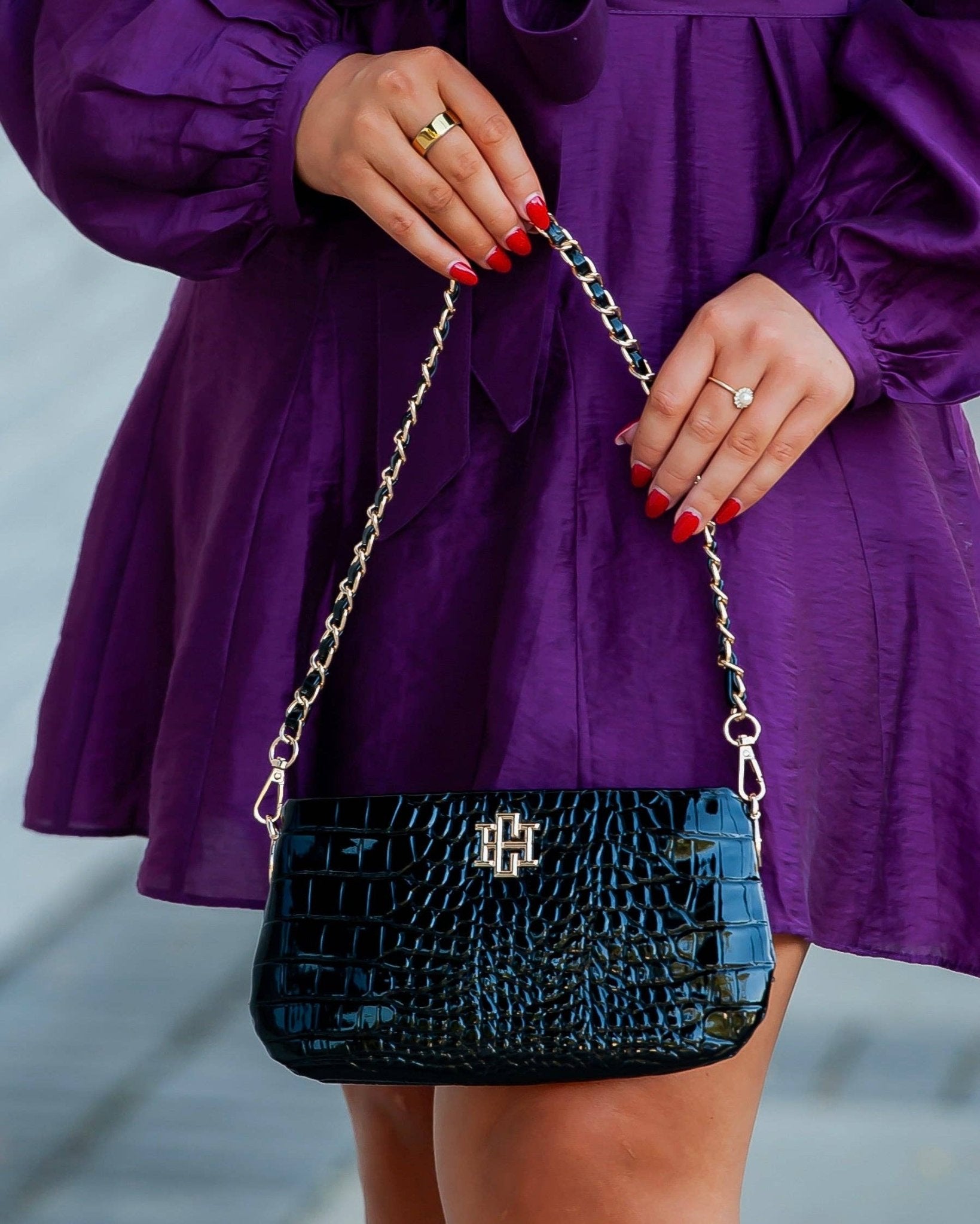 Livi Crossbody - Black Patent - KJ Clothier