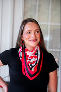 Lucy Floral Scarf Large - Red & Black