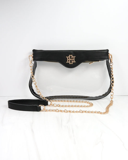 Madi Clear Crossbody Black - KJ Clothier