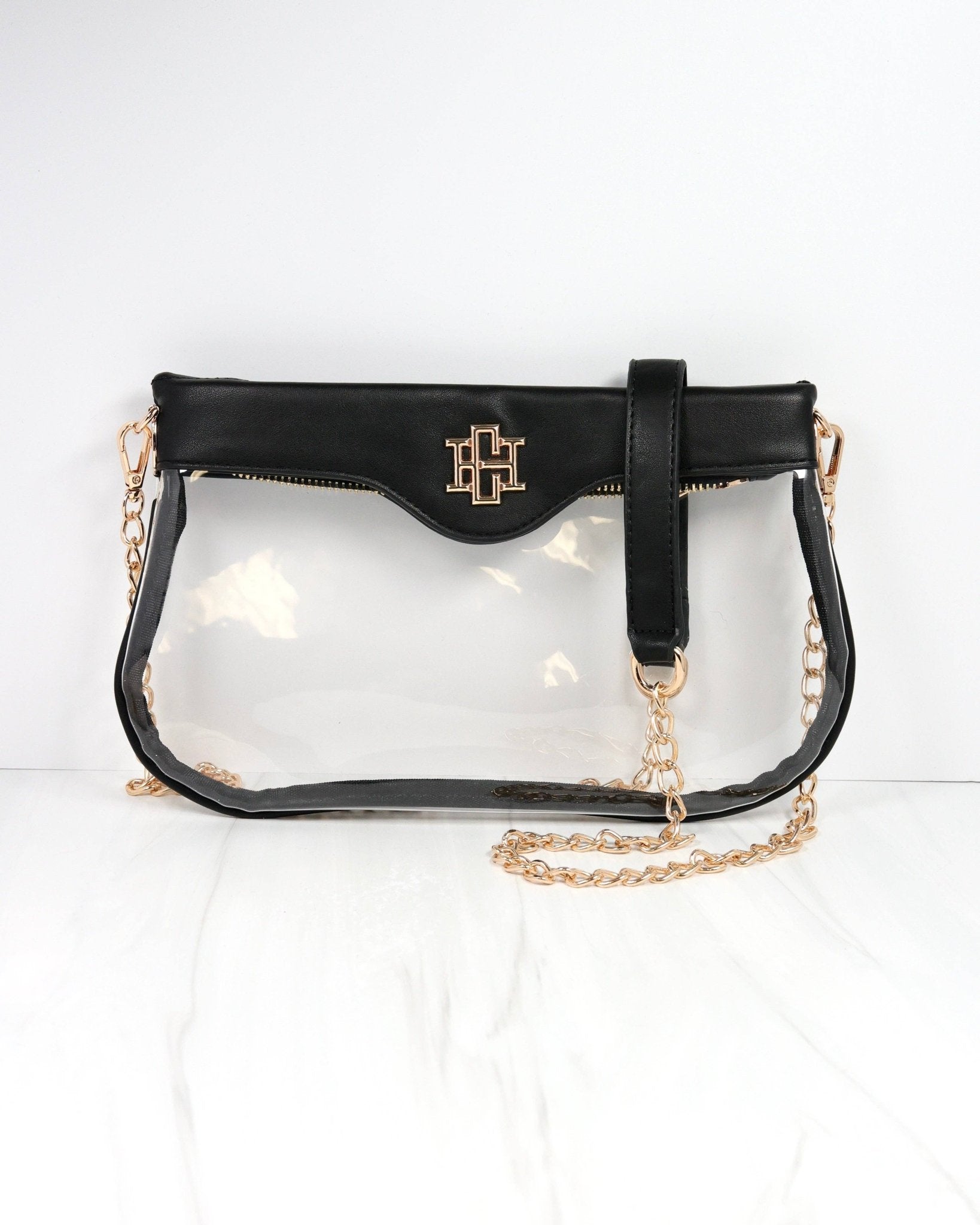 Madi Clear Crossbody Black - KJ Clothier