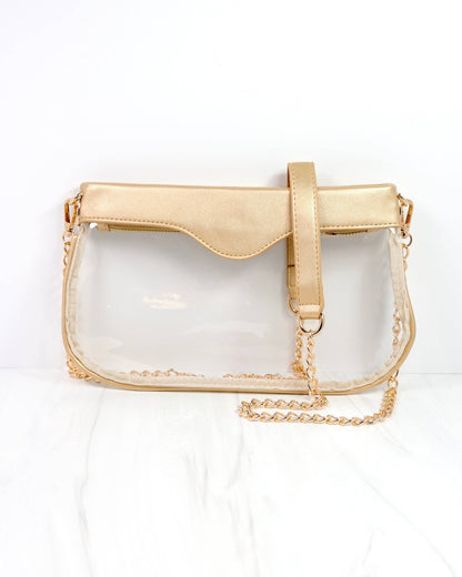 Madi Clear Crossbody Gold - KJ Clothier