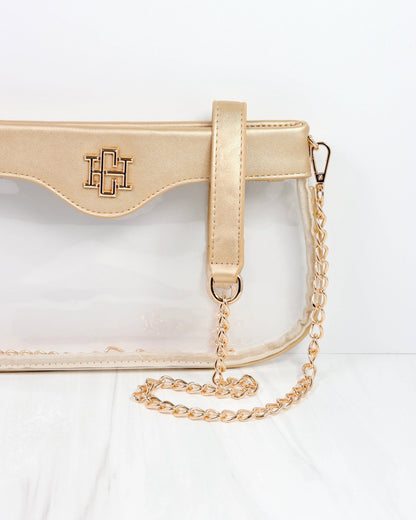 Madi Clear Crossbody Gold - KJ Clothier