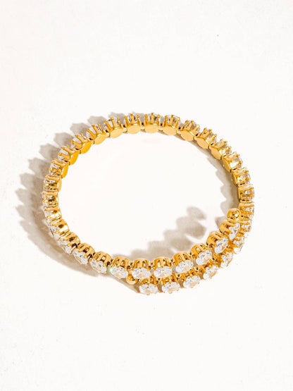 Maëlys 18K Gold Non - Tarnish CZ Glam Bracelet: Yellow Gold - KJ Clothier