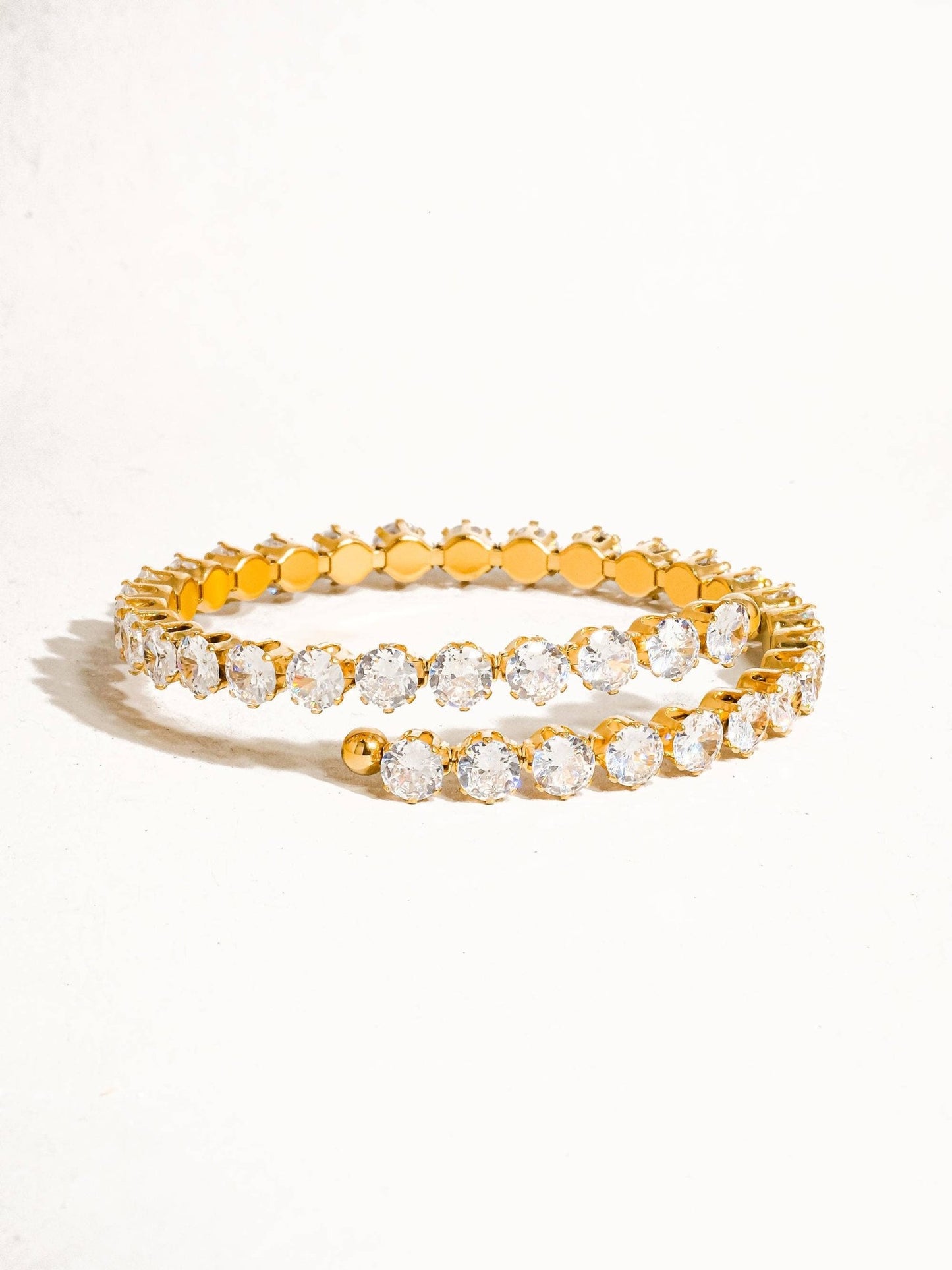Maëlys 18K Gold Non - Tarnish CZ Glam Bracelet: Yellow Gold - KJ Clothier