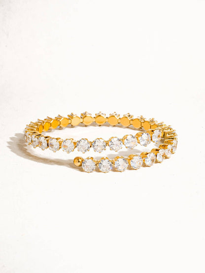 Maëlys 18K Gold Non - Tarnish CZ Glam Bracelet: Yellow Gold - KJ Clothier