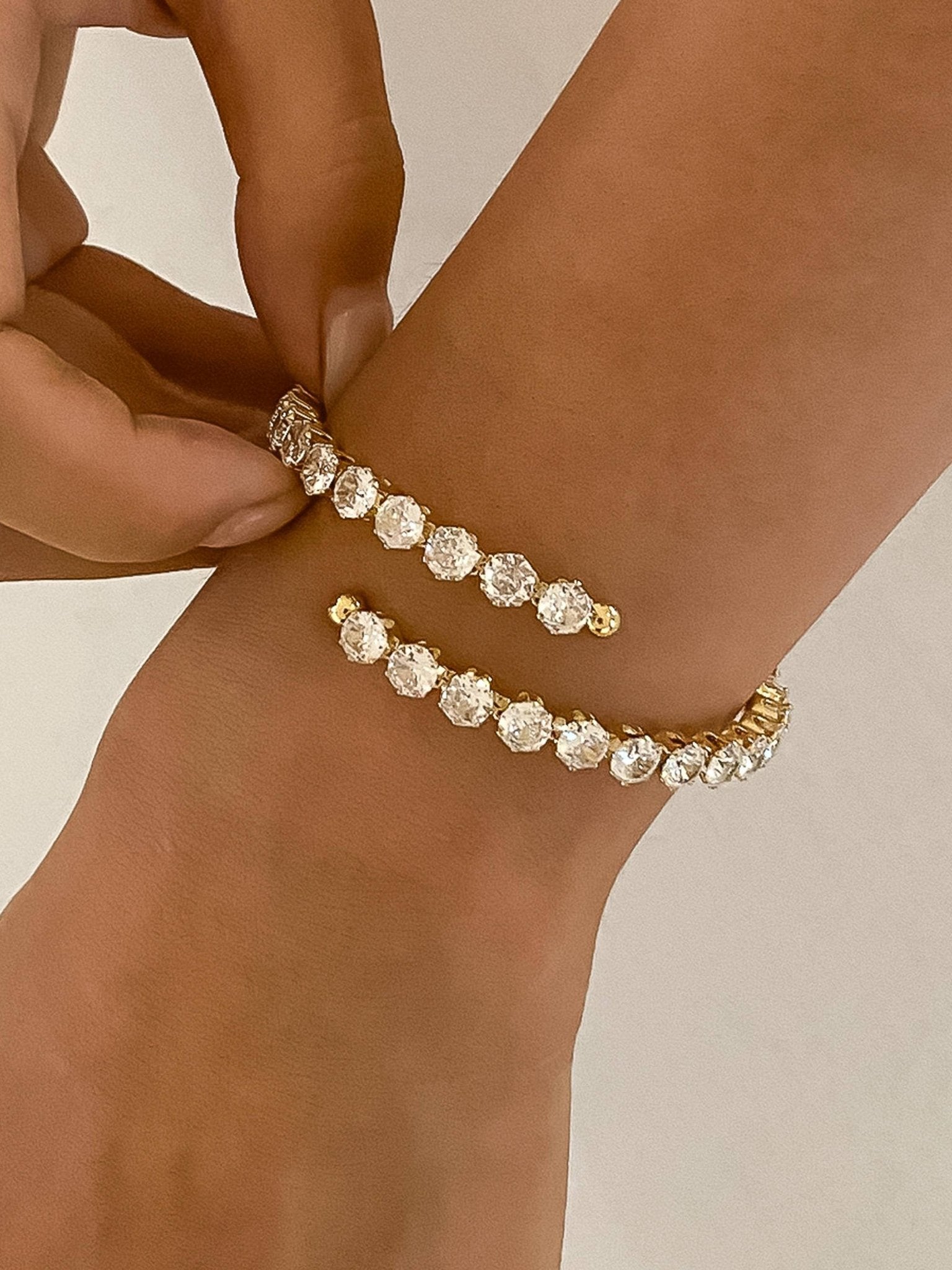 Maëlys 18K Gold Non - Tarnish CZ Glam Bracelet: Yellow Gold - KJ Clothier