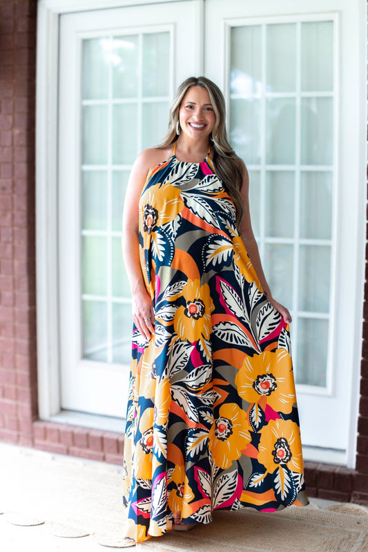 Mango Printed Maxi Dress - KJ Clothier