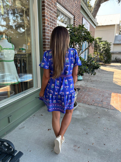 Mary Square - Addison Dress - Petal Keepsake Blue - KJ Clothier