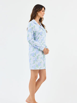 Mary Square - Charlotte Night Shirt - Daisy Chain Blue - KJ Clothier