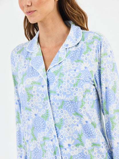 Mary Square - Charlotte Night Shirt - Daisy Chain Blue - KJ Clothier