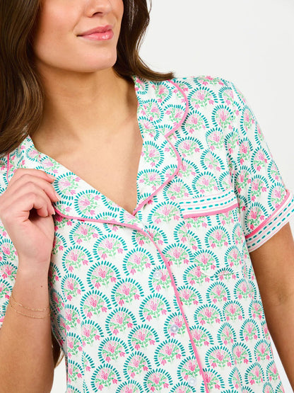 Mary Square - Charlotte PJ Set - Sunshower Flora - KJ Clothier