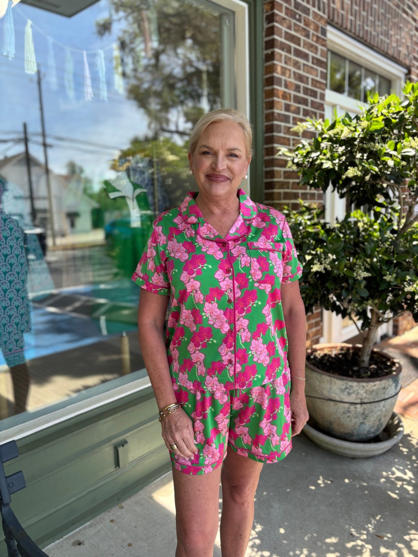 Mary Square - Charlotte Shorts PJ Set - Orchid Reverie - KJ Clothier