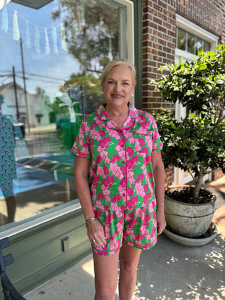 Mary Square - Charlotte Shorts PJ Set - Orchid Reverie - KJ Clothier