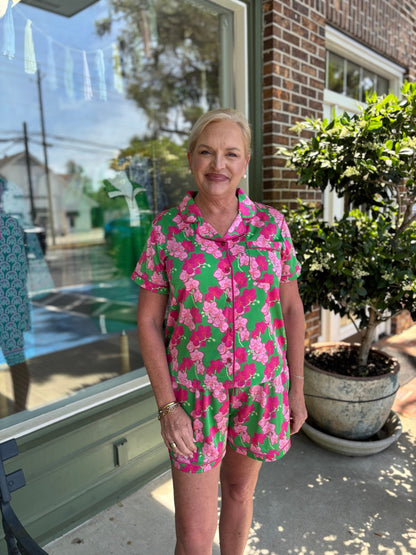 Mary Square - Charlotte Shorts PJ Set - Orchid Reverie - KJ Clothier