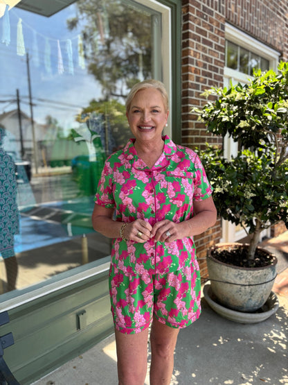 Mary Square - Charlotte Shorts PJ Set - Orchid Reverie - KJ Clothier