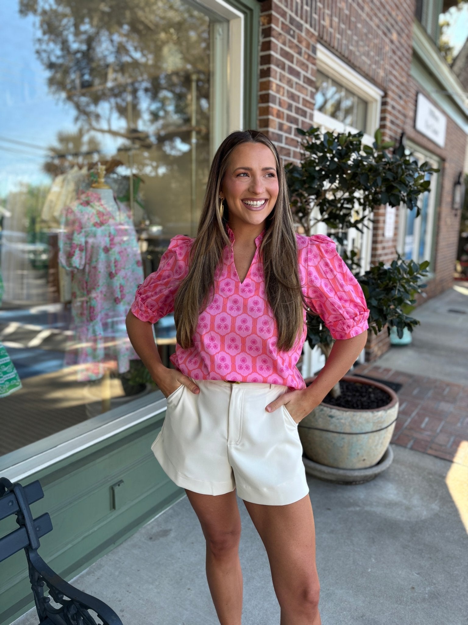 Mary Square - Colette Top - Rosette Charm Pink - KJ Clothier