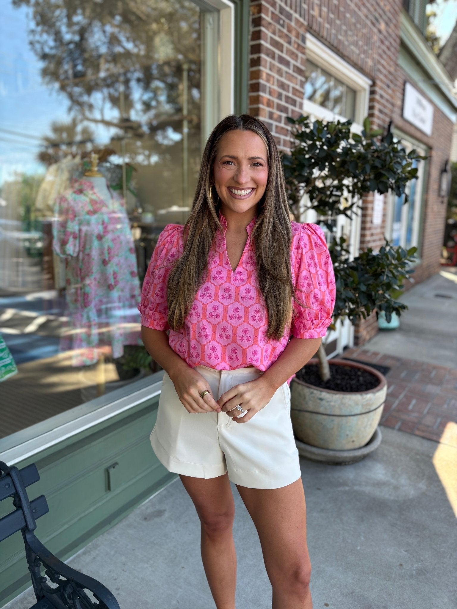 Mary Square - Colette Top - Rosette Charm Pink - KJ Clothier