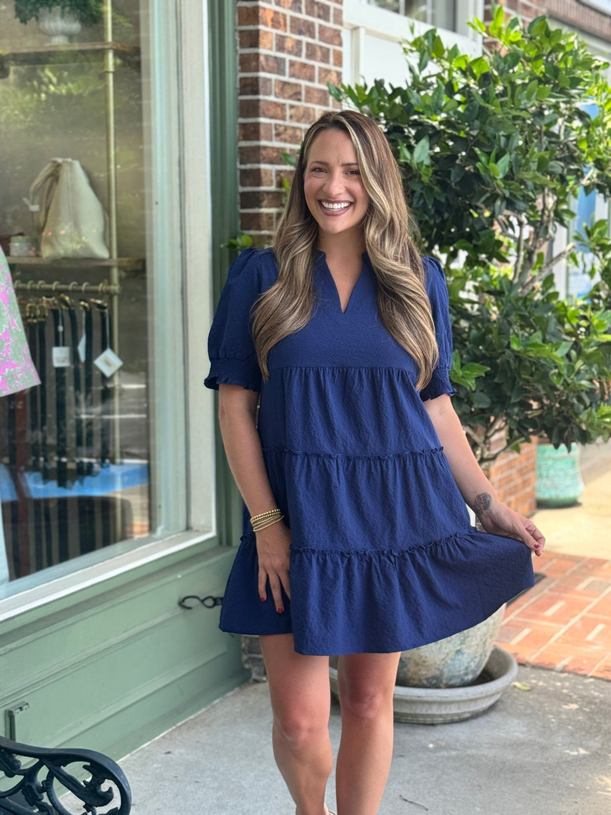 Mary Square - Emerson Dress - Navy - KJ Clothier