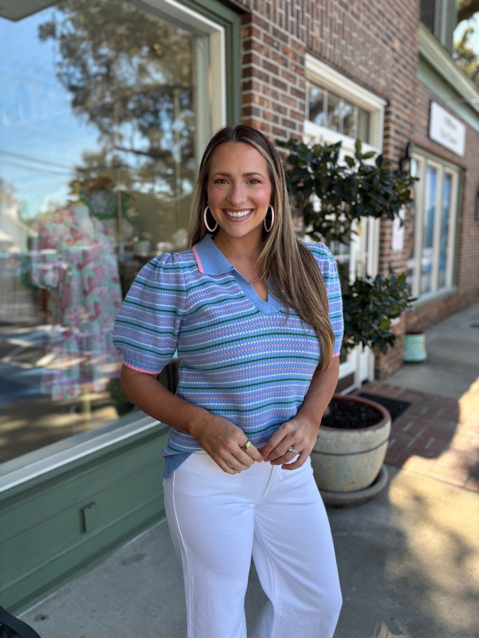 Mary Square - Emma Sweater - Blue Multi - KJ Clothier