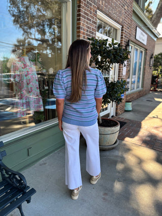 Mary Square - Emma Sweater - Blue Multi - KJ Clothier