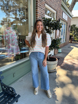 Mary Square - Emma Sweater - Ivory Multi - KJ Clothier