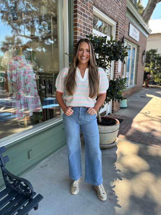 Mary Square - Emma Sweater - Ivory Multi - KJ Clothier