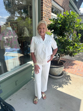 Mary Square - Emmie Top - Ivory - KJ Clothier