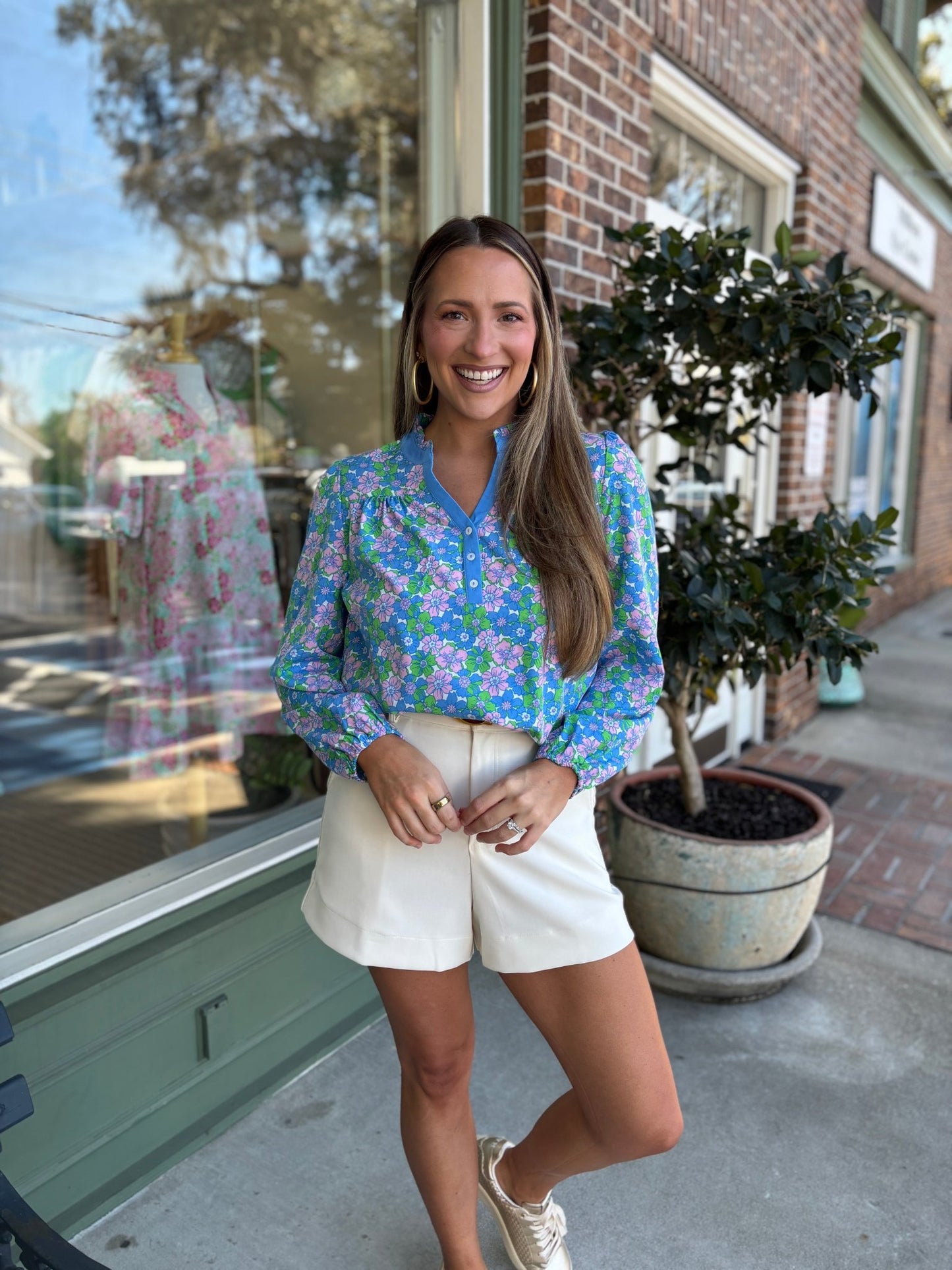 Mary Square - Gianna Top - Vintage Posies - KJ Clothier