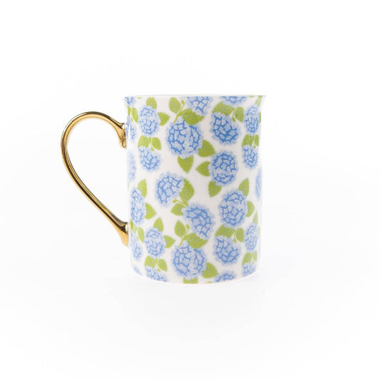 Mary Square - Gold Handle Mug - Hydrangea - KJ Clothier
