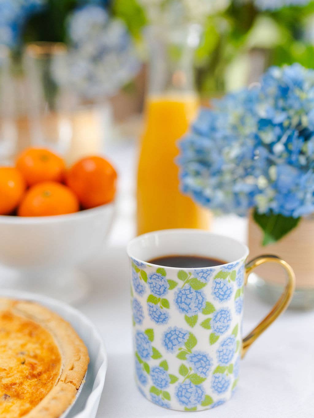 Mary Square - Gold Handle Mug - Hydrangea - KJ Clothier