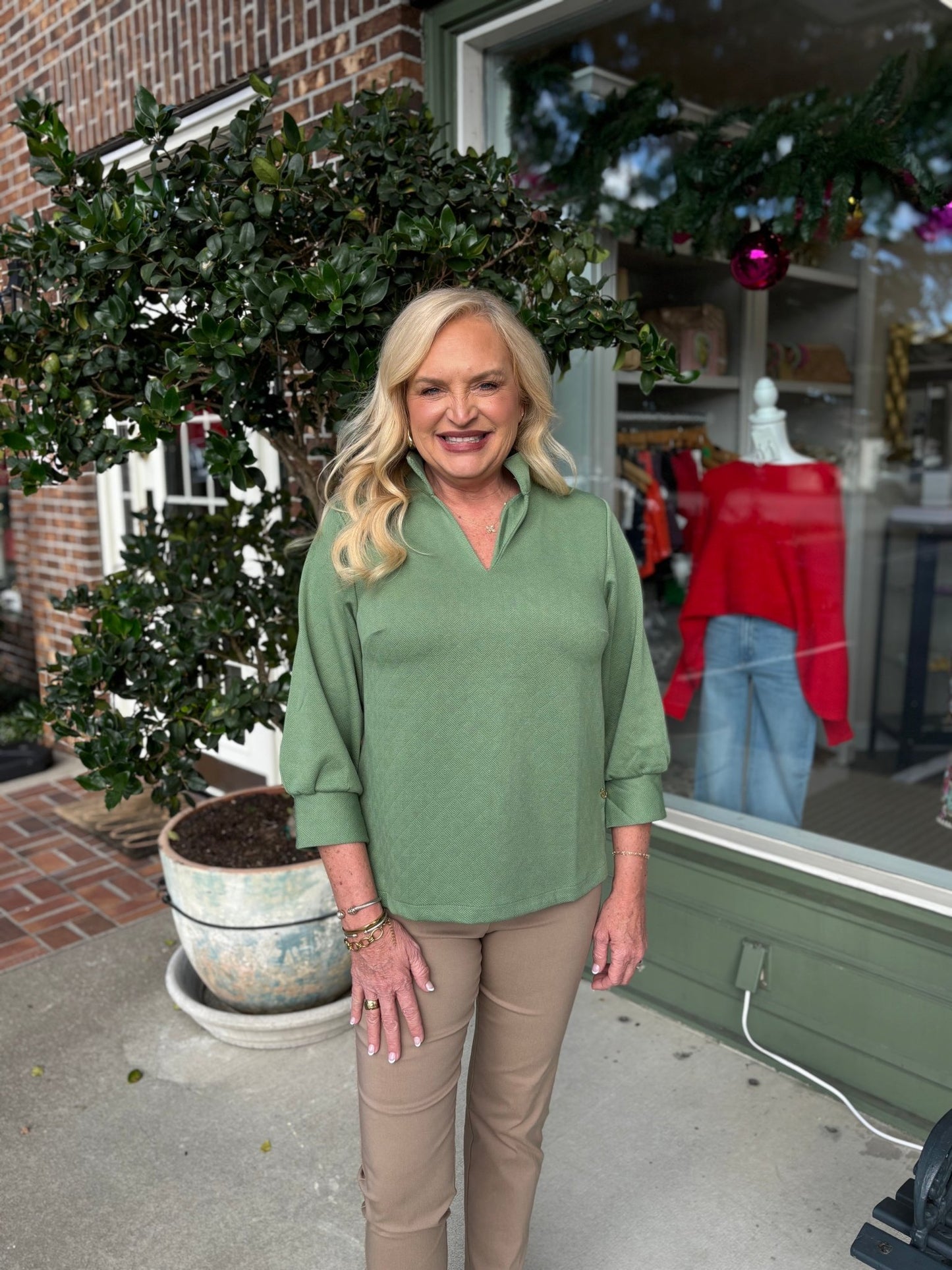 Mary Square - Jocelyn Top - Green - KJ Clothier