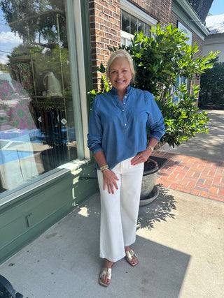 Mary Square - Kimberly Top - Chambray - KJ Clothier