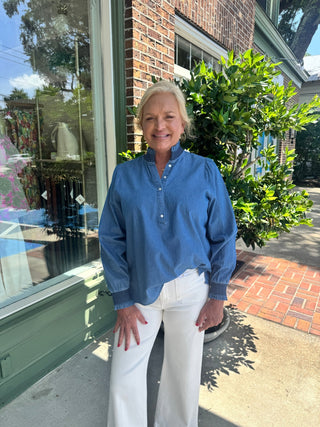 Mary Square - Kimberly Top - Chambray - KJ Clothier